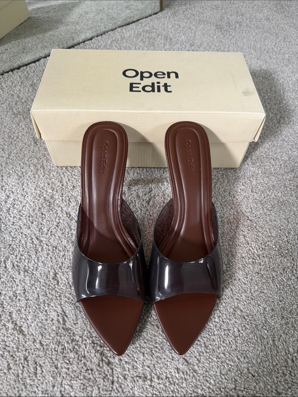 Open Edit Piper Sandal - Brown Patent Sandal